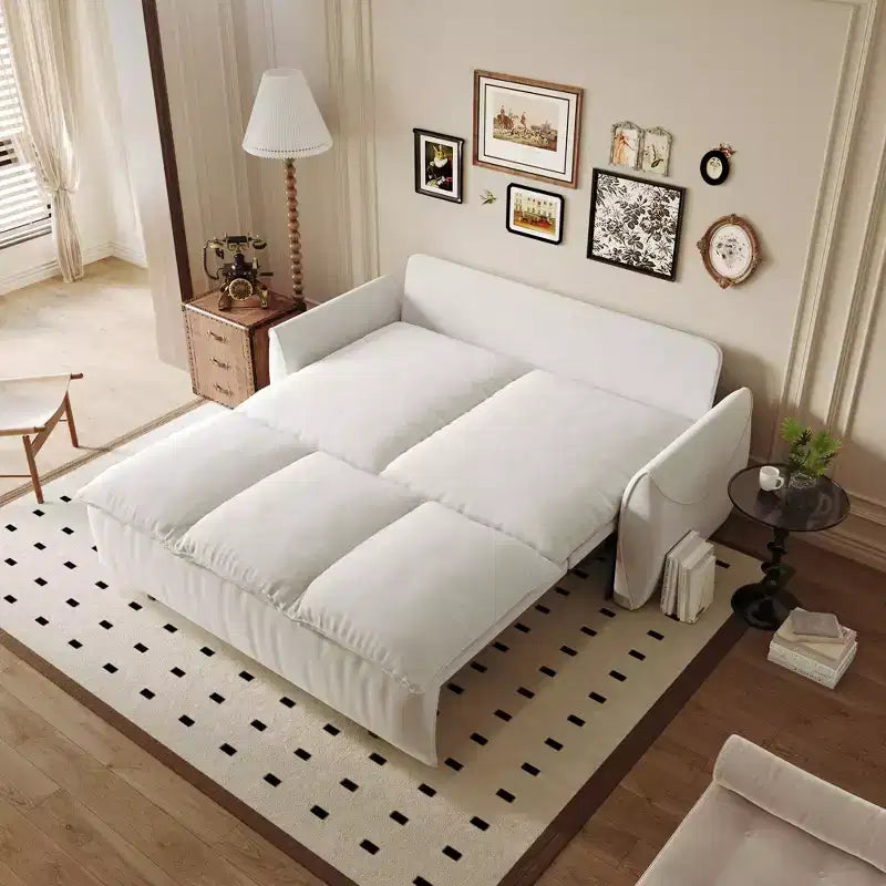 Okak 3-Seat Convertible Velvet Sleeper Sofa with Pull Out Bed,Multi-Functional Loveseat Living Couch with 2-in-1 Pillow & Blanket Set