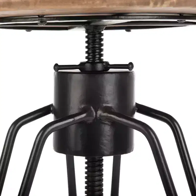 Kai Adjustable Swivel Counter Stool - BST3700 - Natural Honey/Black - Safavieh