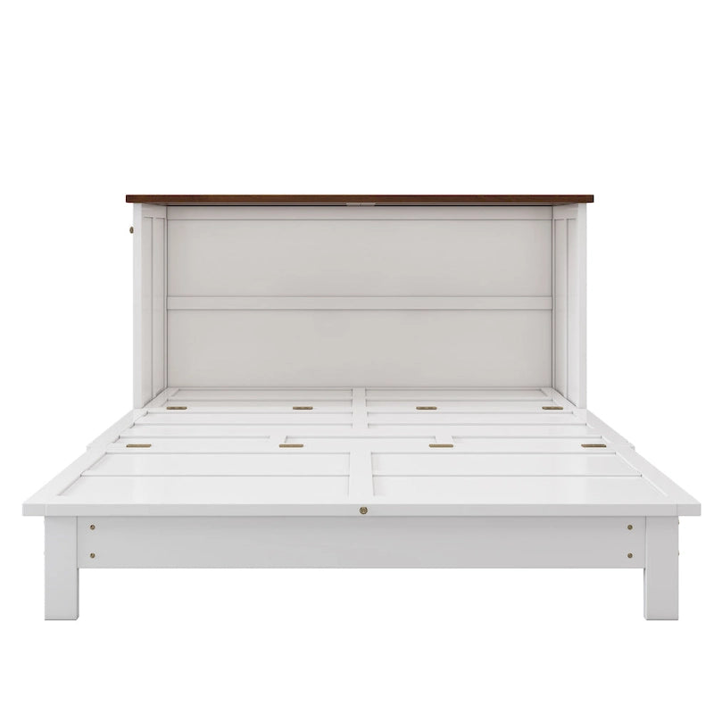 MERAX Solid Pine Murphy Bed Chest with Charging Station and Large Storage Drawer