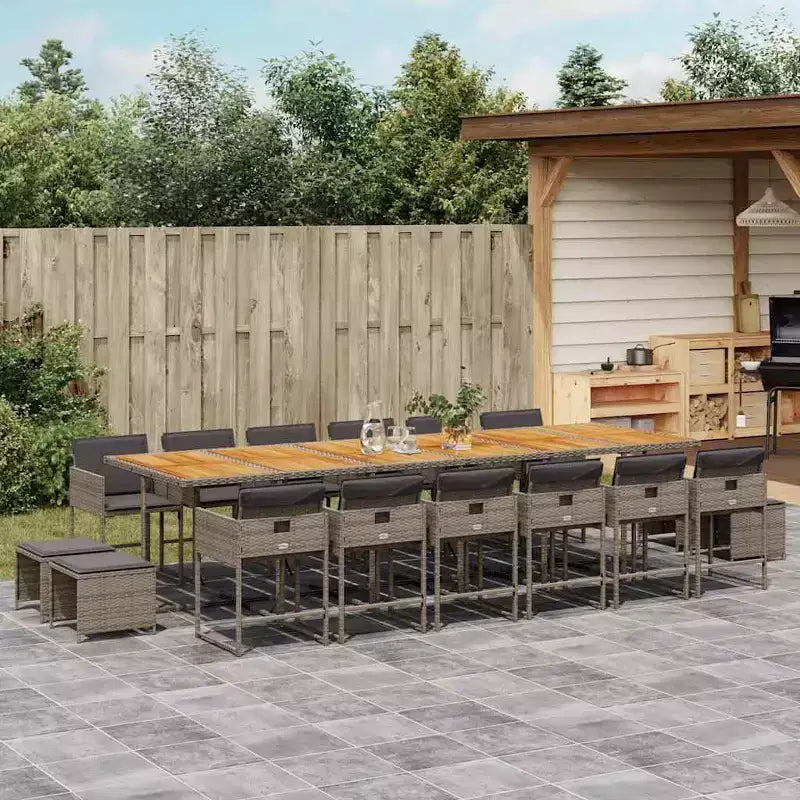 vidaXL Garden Dining Set Grey, Brown, Dark Grey