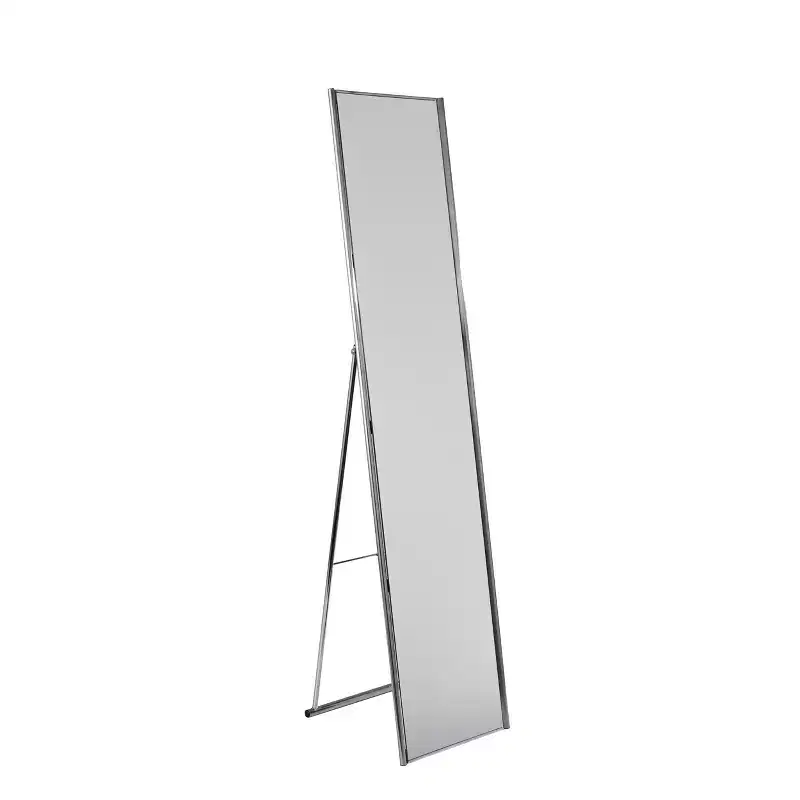 59" Alice Floor Mirror Silver - Adesso: Champagne Steel Frame, Modern Full-Length, No Assembly Required