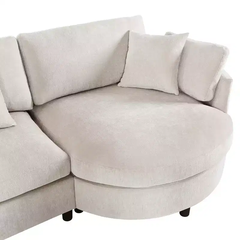 105.5 Upholstered Combination Sofas with Three Pillows and Curved Seat-ModernLuxe