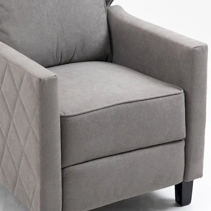 Push Back Recliner Chair with Linen Wing Back