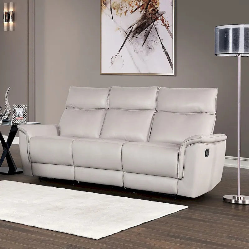 Manual Reclining Sofa with Flared Padded Arms
