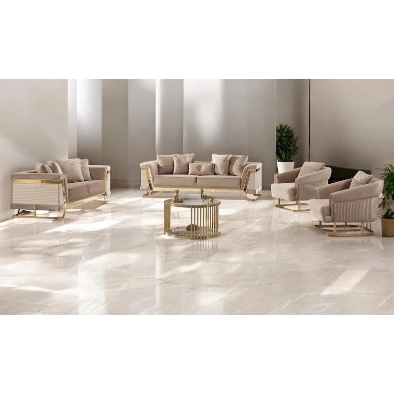 Modern Upholstered Velvet Loveseat Sofa - 2-Seater Couch with Tufted Back for Living Room