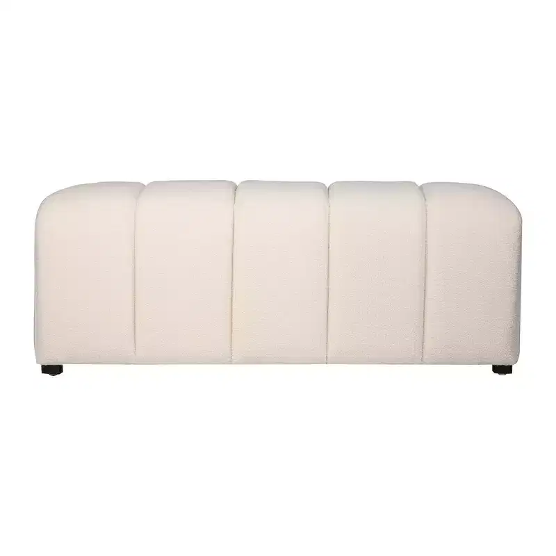 Jofran,Tess Contemporary Modern Ivory Boucle Upholstered Plush Bench