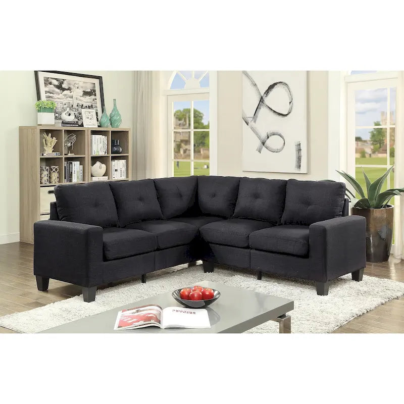 Newbury 82 in. W 2-piece Polyester Twill L Shape Sectional Sofa - 32L x 82W x 35H
