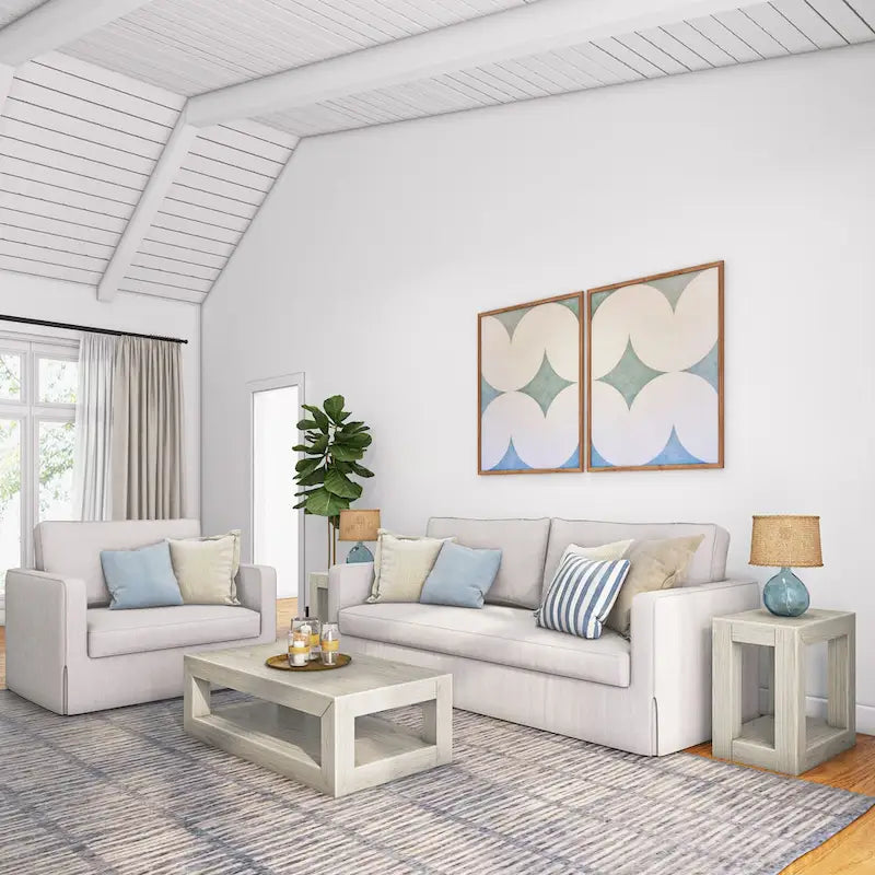 Modern Rectangular Coffee Table with Shelf