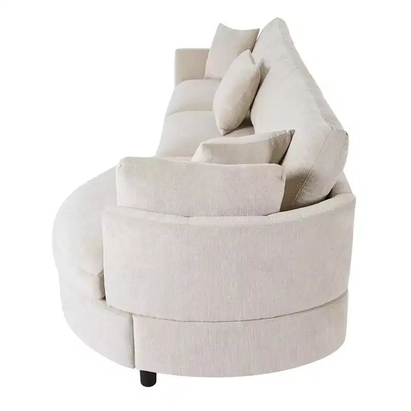 105.5 Upholstered Combination Sofas with Three Pillows and Curved Seat-ModernLuxe