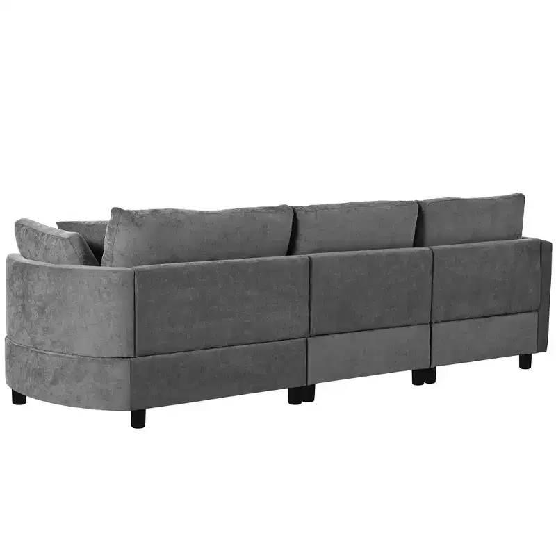 105.5 Upholstered Combination Sofas with Three Pillows and Curved Seat-ModernLuxe