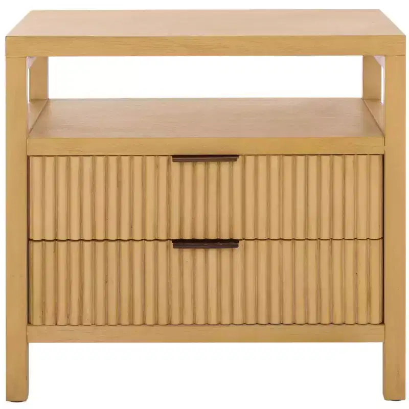 Maruba 2 Drawer 1 Shelf Nightsand - NST6610 - Natural - Safavieh