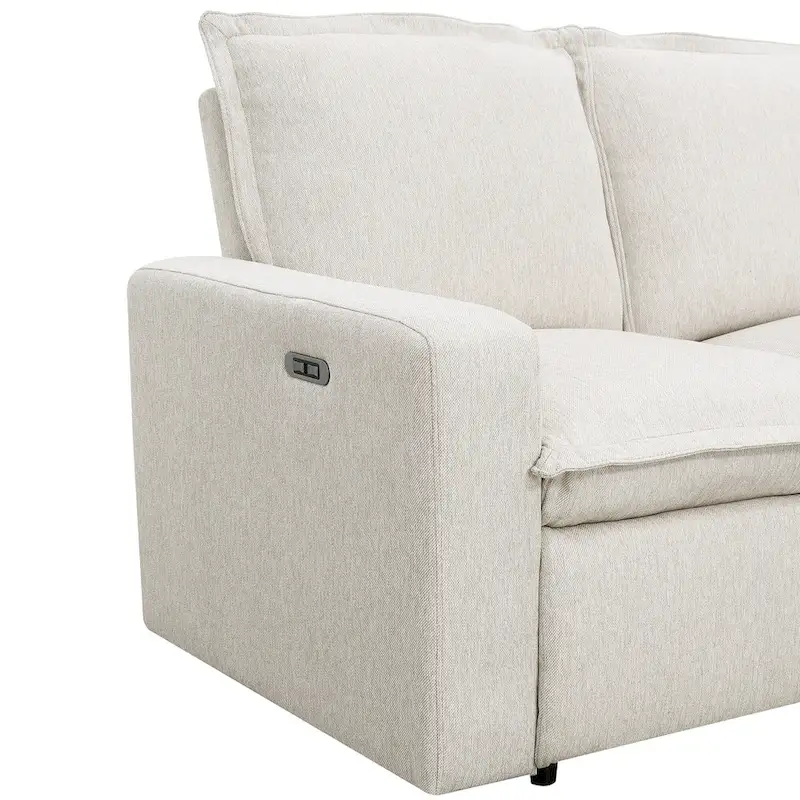 L-Shaped 5-Seater Power Recliner Sofa with USB Port