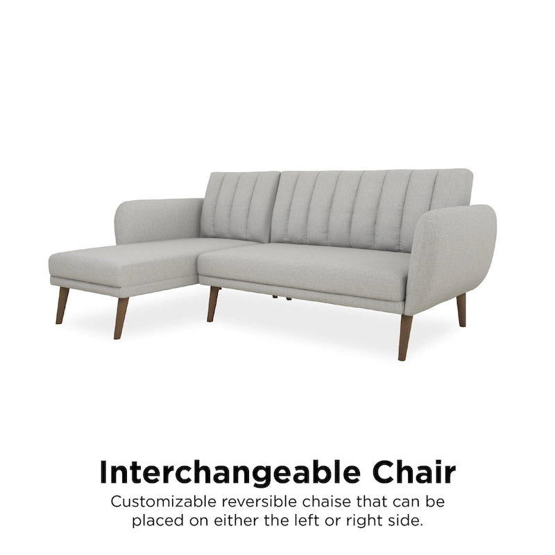 Sectional Futon Sofa Bed, Convertible Sleeper, Modern Living Room Couch