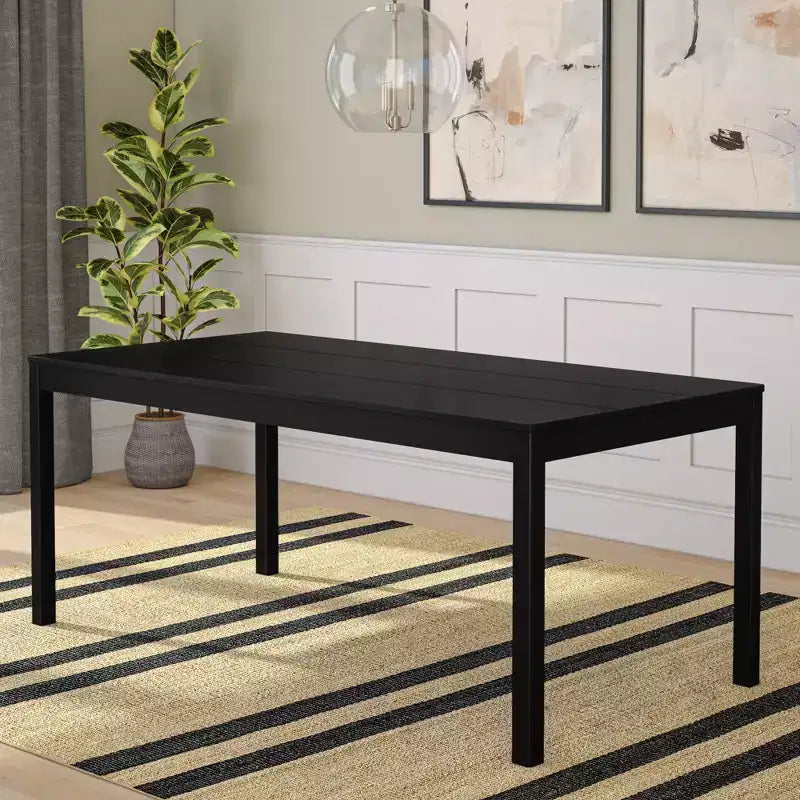 72 Inch Wooden Dining Table for 6, Rectangular Kitchen Table