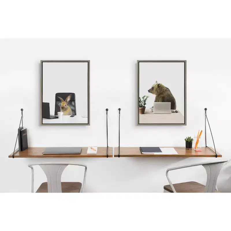 Kate and Laurel Vista Wall Mounted Wooden Desk Shelf