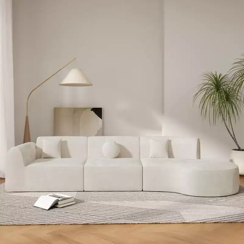 Christopher Knight Home Isolde 140 Modern 4-Seater Upholstered Curved Sectional Sofa