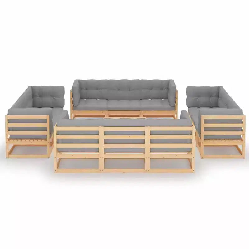 vidaXL Garden Lounge Set Pinewood Solid Pinewood Modular