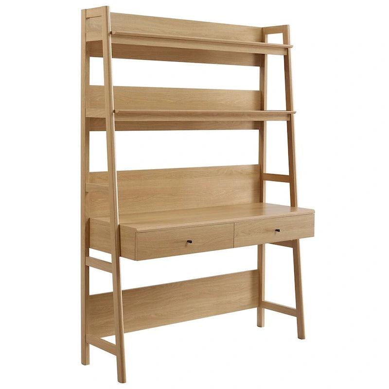 Office Desk with Bookshelf and Storage Drawers