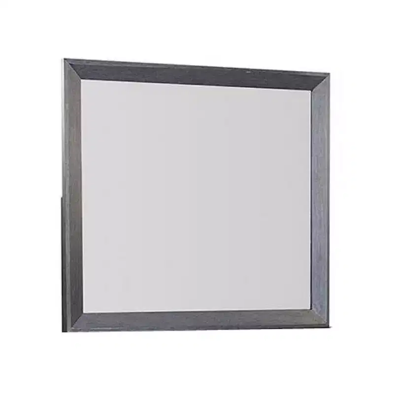 Dresser Mirror, Classic Weathered Black Solid Rubberwood, 42 Inch