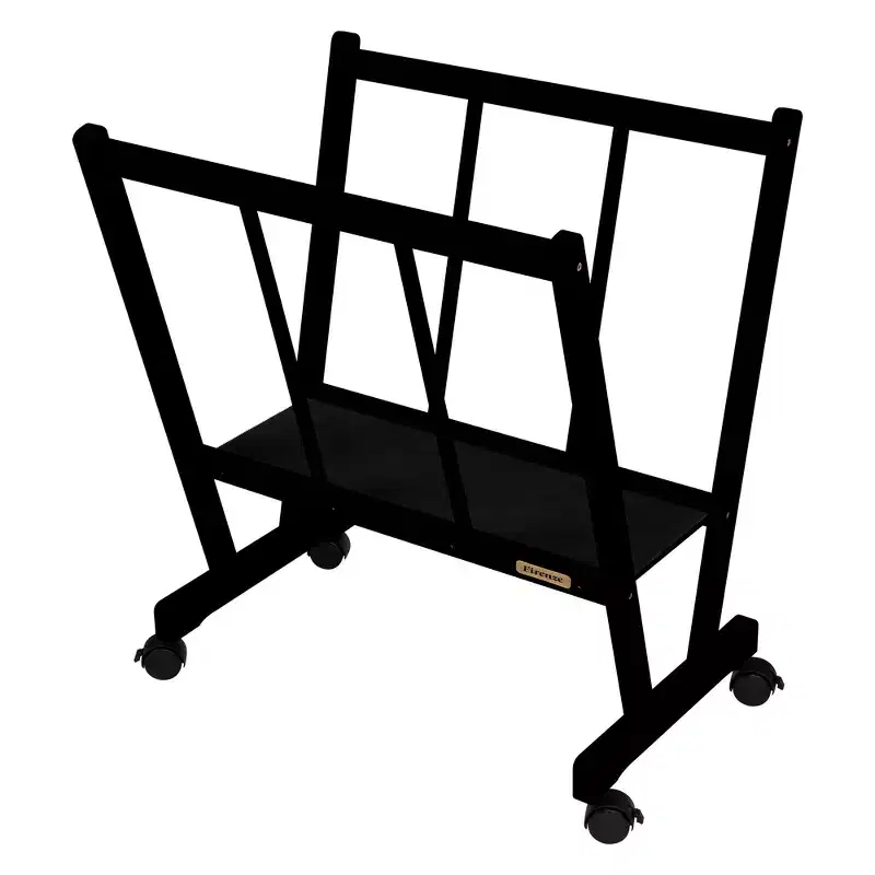 Large Wood Print Rack with Locking Castors for Canvas, Art and Posters