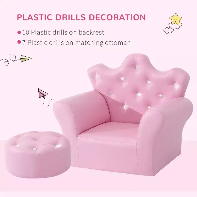 Kids Sofa Set with Footstool