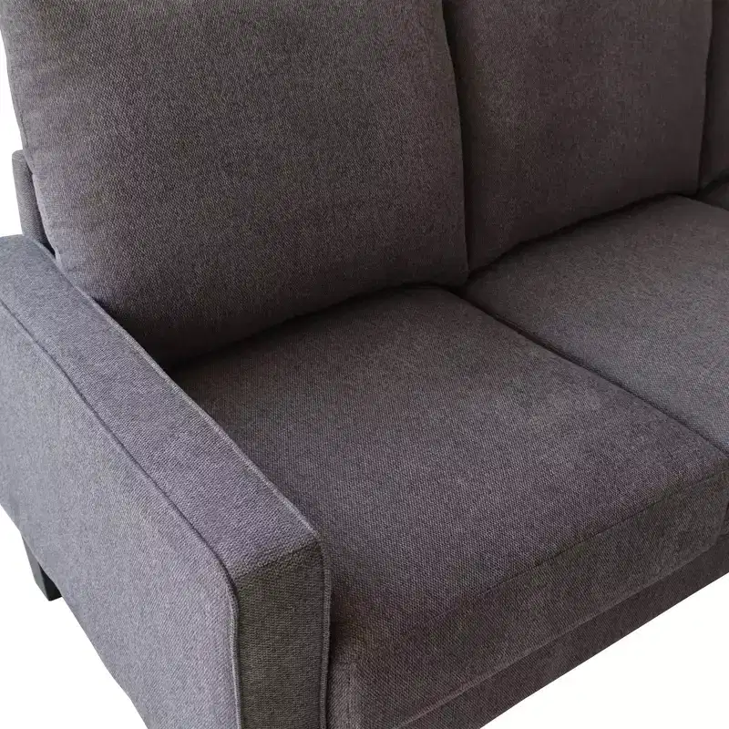 GDFStudio Hodgson Modern 3-Seat Wood and Fabric Upholstered Sofa