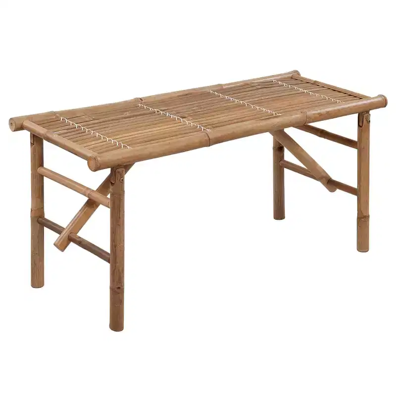 Garden Bench Bamboo Bamboo frame and polyester cushion 46.5 in