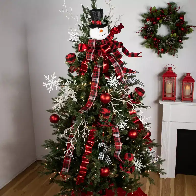 Northlight Plush Snowman in Top Hat Christmas Tree Topper -12 - Unlit