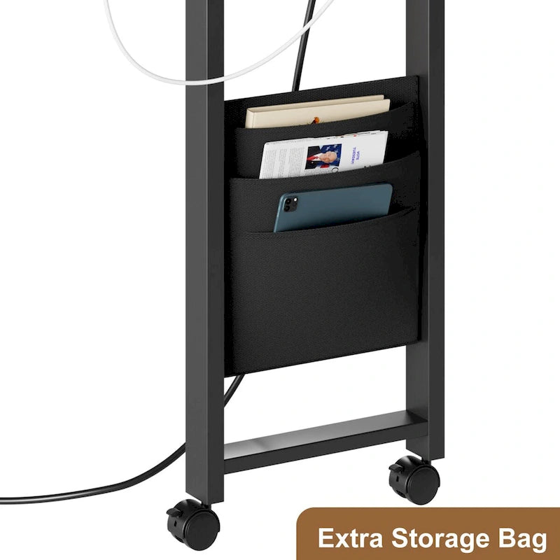 End Table Rotating Sofa Side Table with Charging Station