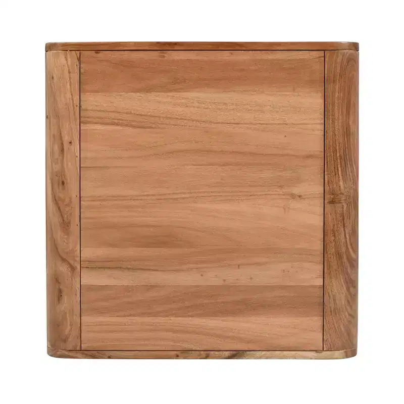 Jofran,Brooklyn Mid-Century Modern Solid Wood Square Waterfall Curved End Table