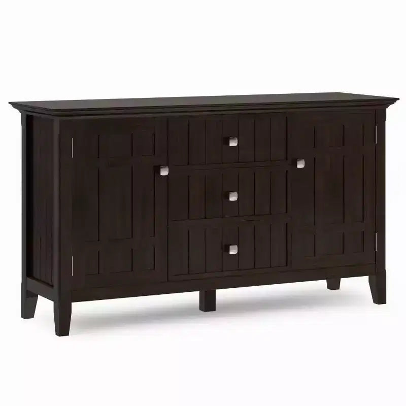 Sideboard Buffet Natural: Wine Storage, Adjustable Shelves, Pine & Plywood