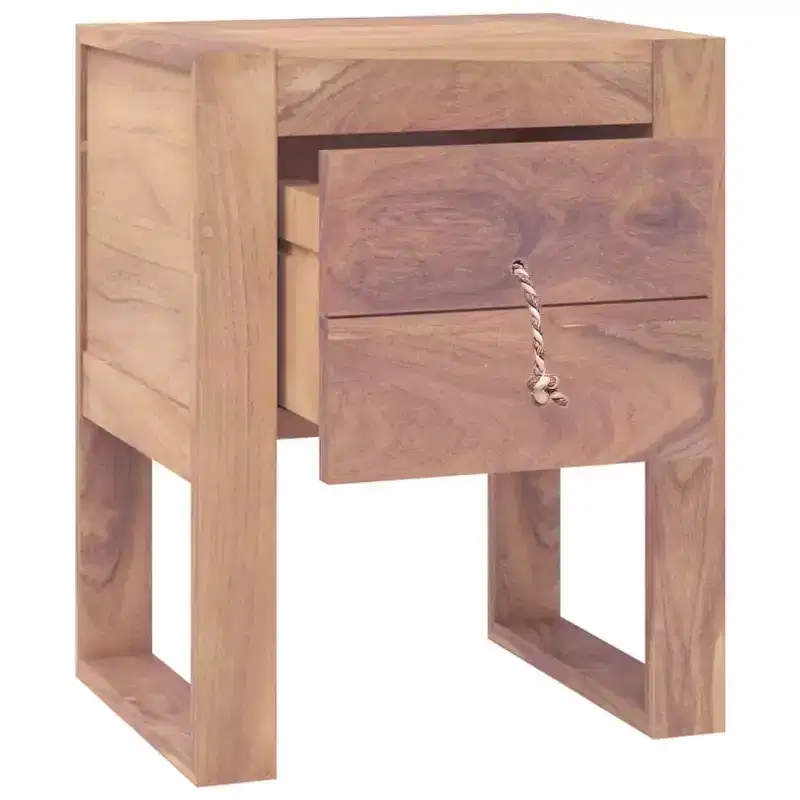 vidaXL Bedside Cabinet 15.7x11.8x19.7 Solid Teak Wood