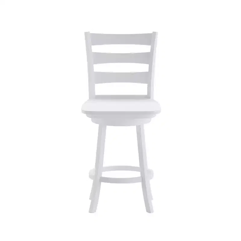 Emma and Oliver Classic Ladderback Counter Height Dining Stool with Wood Seat