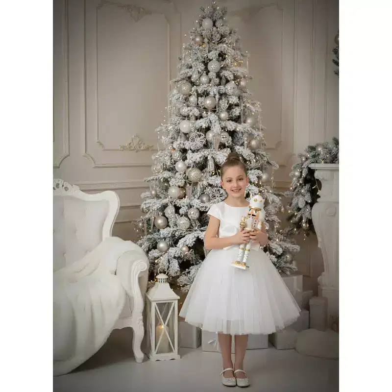2Bunnies Girls' 3T-9yr Toddler Satin A-Line Bow Tulle Flower Girl Dress