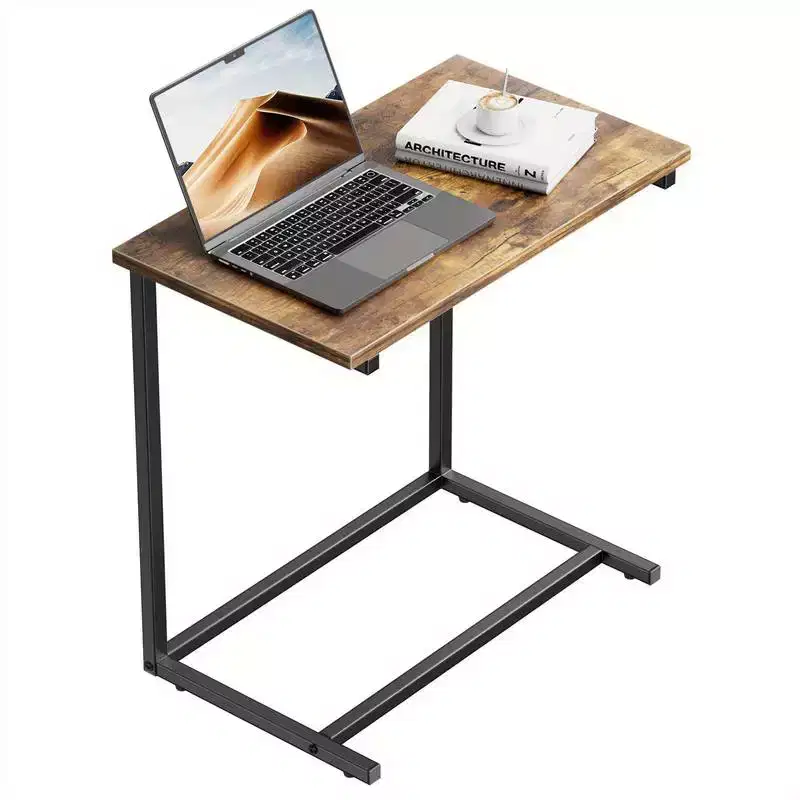 C-shaped End Side Coffee Tray Sofa Table Laptop TV Snack Stand, Metal Frame, Suitable for coffee tables, sofas, living rooms, bedrooms