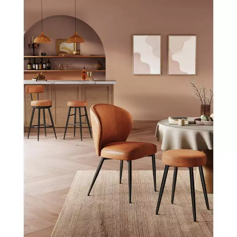 EKHO 24.8-Inch Tall Bar Chair Set of 2, Counter Height Bar Stools, Kitchen Counter Stools