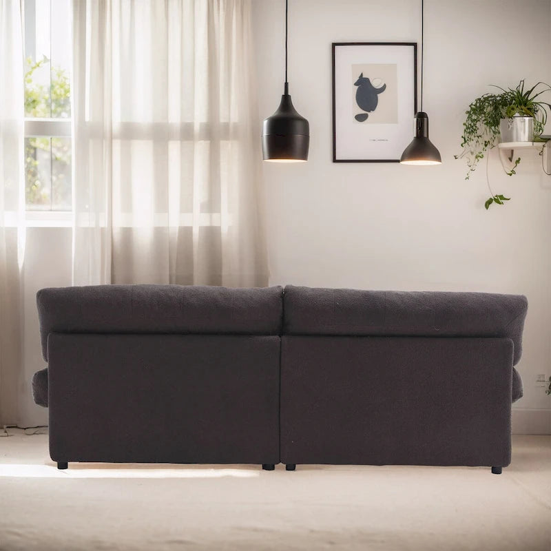 96 Inch Cloud Style Loveseat Sofa Modern Velvet Fabric