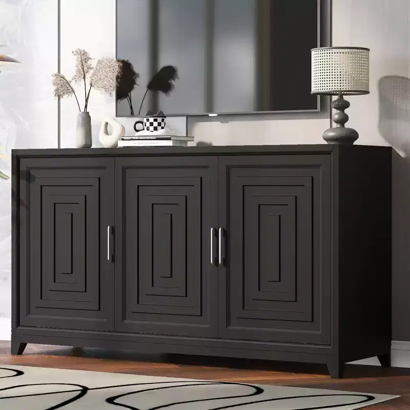 59W Modern TV Stand TV Console Cabinet Entertainment Center with Spacious Storage Space and Adjustable Shelves for TVs Up to 65
