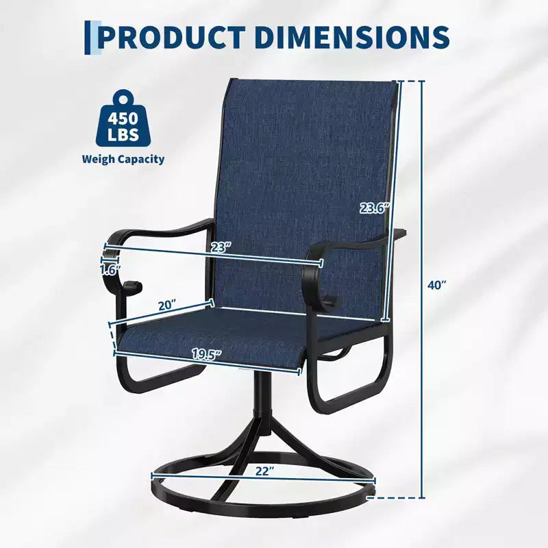 Set of 2 Patio 360 Swivel Chairs,Outdoor All-Weather Rocking Dining Chairs, High Back Rocker Seat for Backyard, Poolside, Lawn, Porch, Garden