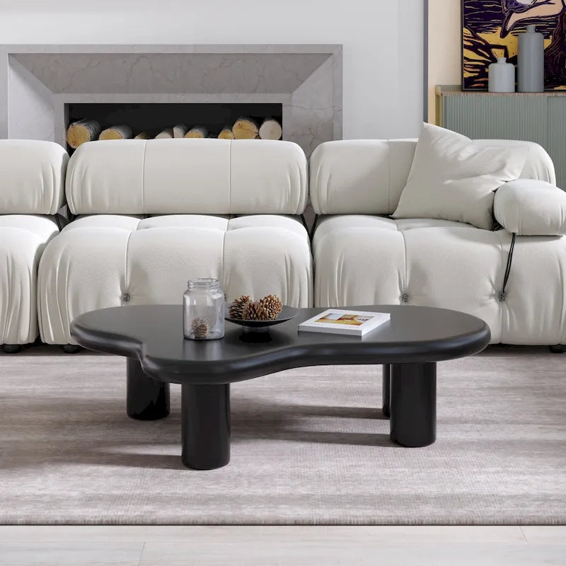 Irregular Cloud-Shape Modern Coffee Table with 4 Legs