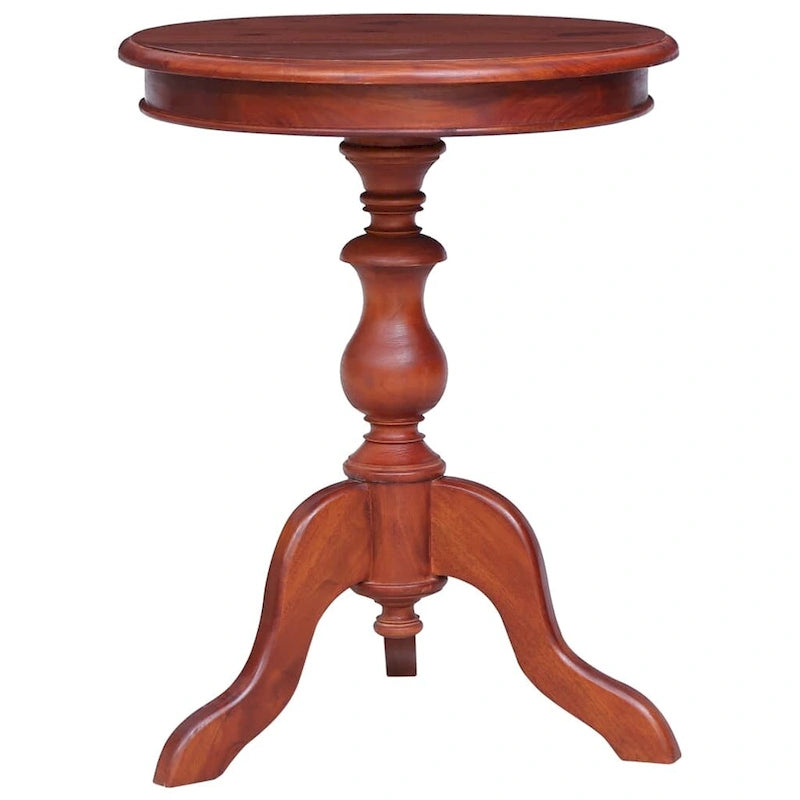 Brown Solid Mahogany Wood Side Table with Classic Finish