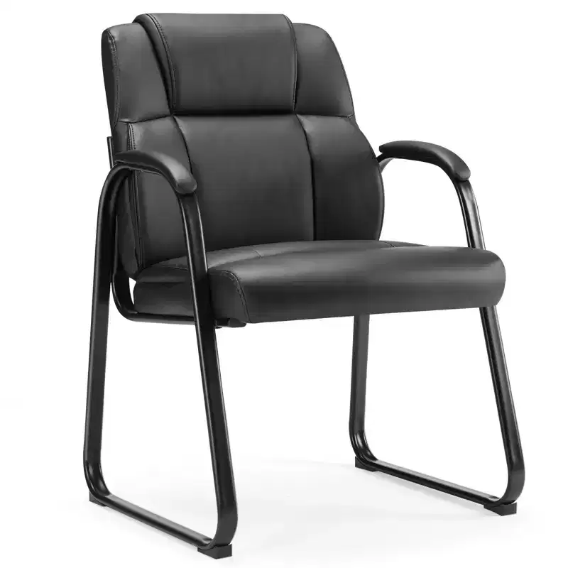 Waiting Room Chairs 1P Big and Tall PU Leather Office Desk Guest Chair with Padded Arms for Elderly Home Reception Area Conference Room