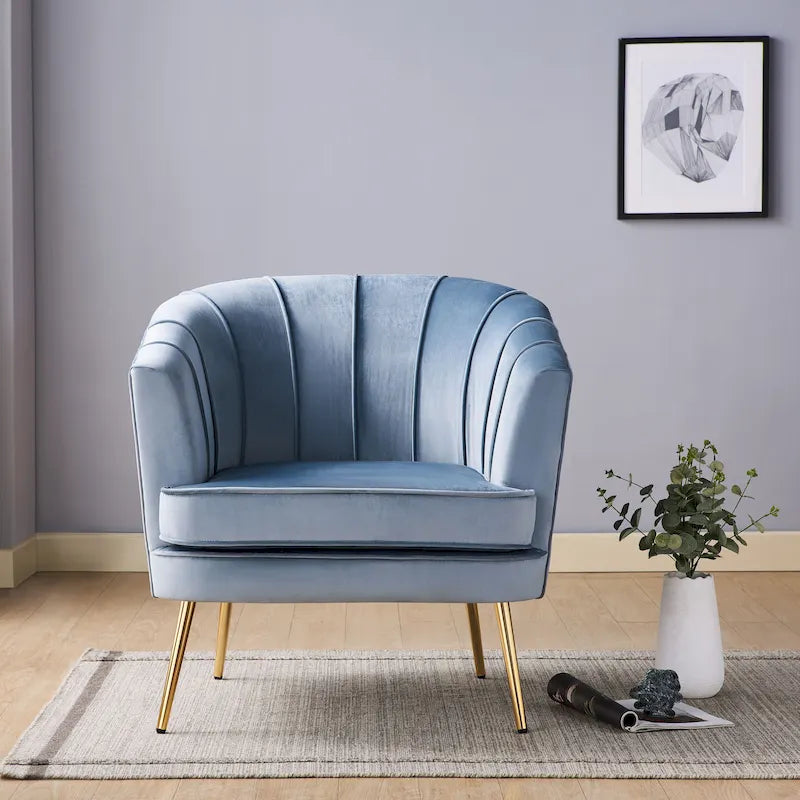 Velvet Barrel Accent Chair