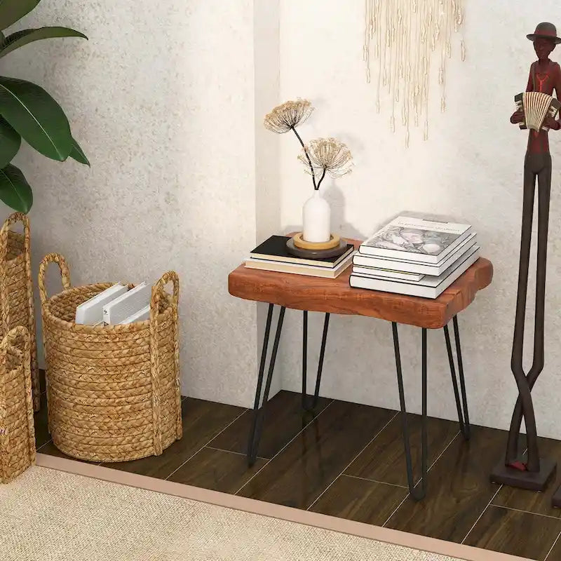 Reclaimed Teak Wood Rectangular End Table