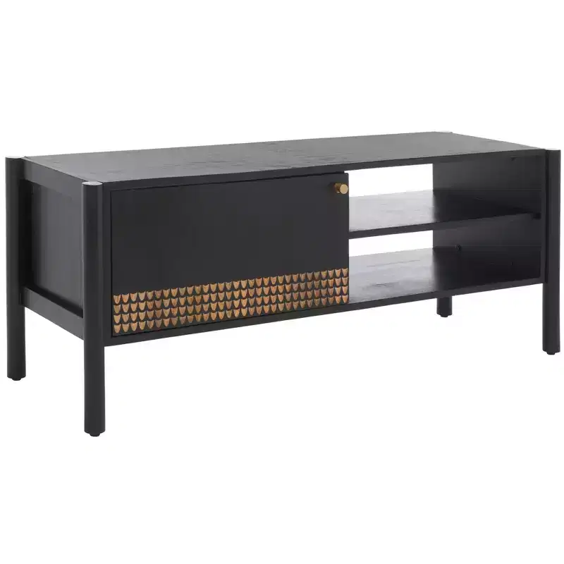 Errington 2 Shelf Media Stand - MED9000 - Black/Natural - Safavieh