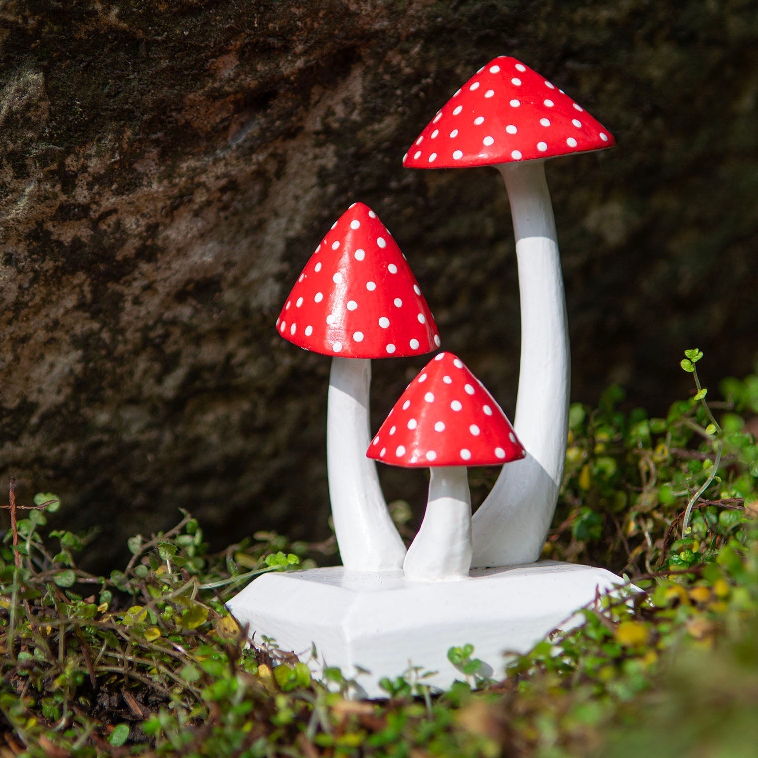 Carved Fly Agaric Mushroom Cluster