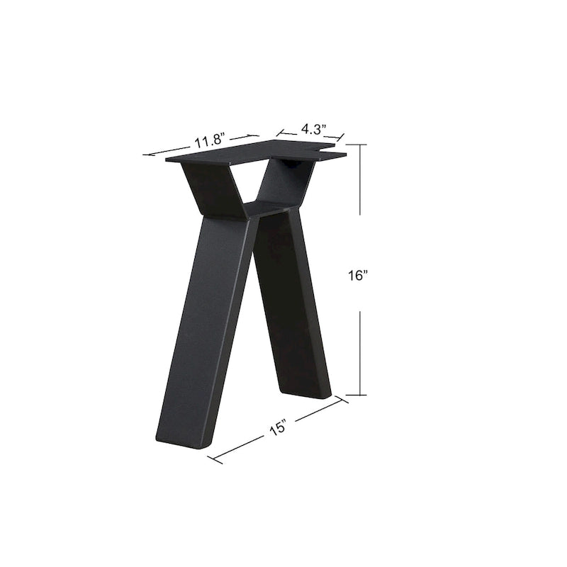 Heavy Duty Black Metal A-Frame Table Leg Mid-Century Modern Style