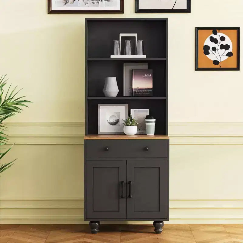 5-Tier Storage Cabinet with Drawer and Adjustable Shelves