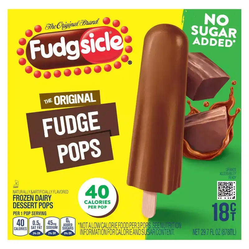 Fudgsicle No Sugar Added Original FudgePops - 18pk/29.7 fl oz
