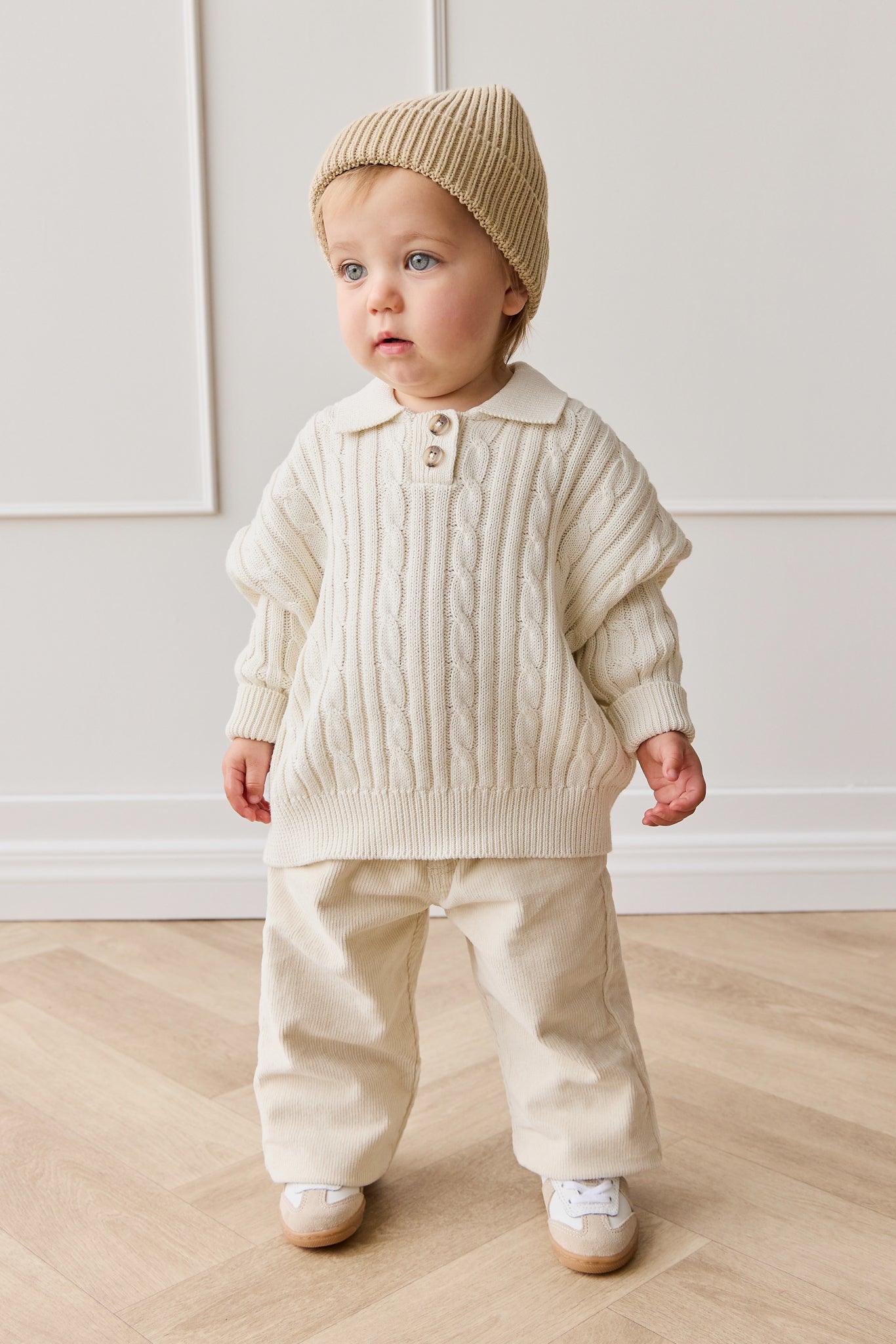 Casual Oat Solid Cotton-Elastane  Pant with Breathable Comfort Fit for Baby & Girls Daily Wear (6M�C8Y)